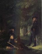Georg Friedrich Kersting Theodor Korner,Friedrich Friesen and Heinrich Hartmann on Picket Duty France oil painting artist